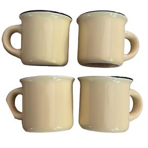 Demitasse Cups 4 Mini Butter Yellow Mugs Set Robert Stanley Dessert Espresso NEW